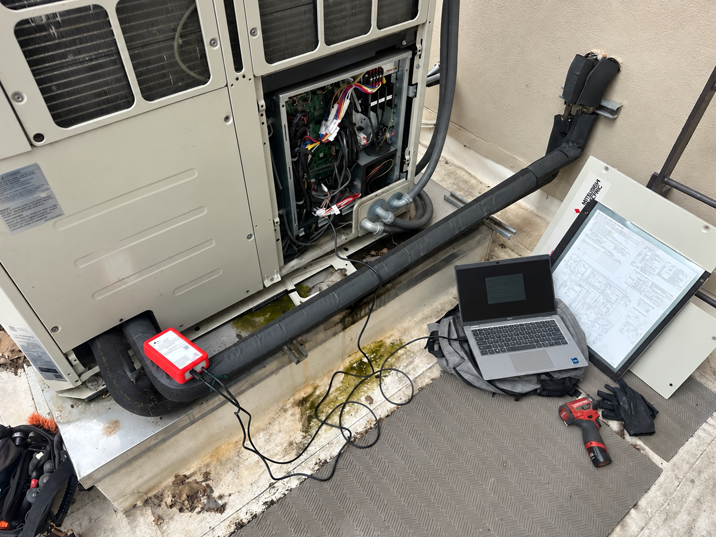 Mitsubishi City Multi VRF diagnostic setup in Santa Monica